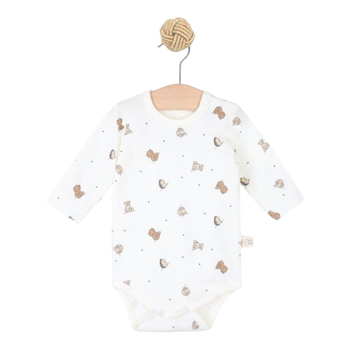 Just Kiddin Baby® Bodi z dolgimi rokavi Animals White